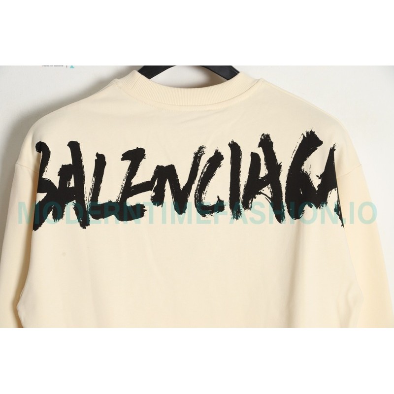 Balenciaga - Gucci Co-brand Graffiti Printed Round Neck Hoodie
