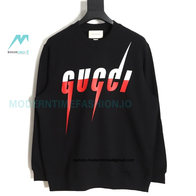 Gucci - 19FW Lightning Logo Printed Crew Neck Hoodie