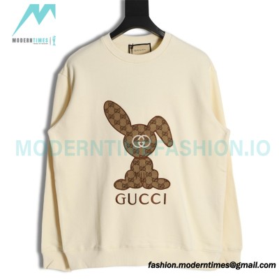 Gucci - Presbytery Bunny Applique Embroidered Crew Neck Hoodie