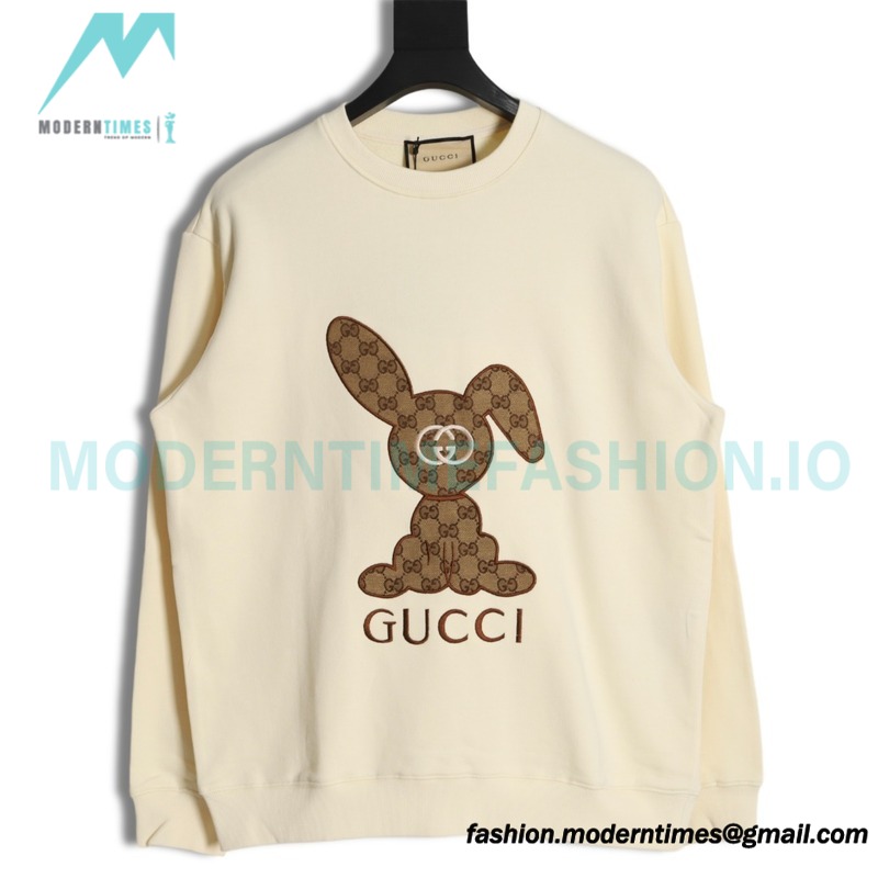 Gucci - Presbytery Bunny Applique Embroidered Crew Neck Hoodie