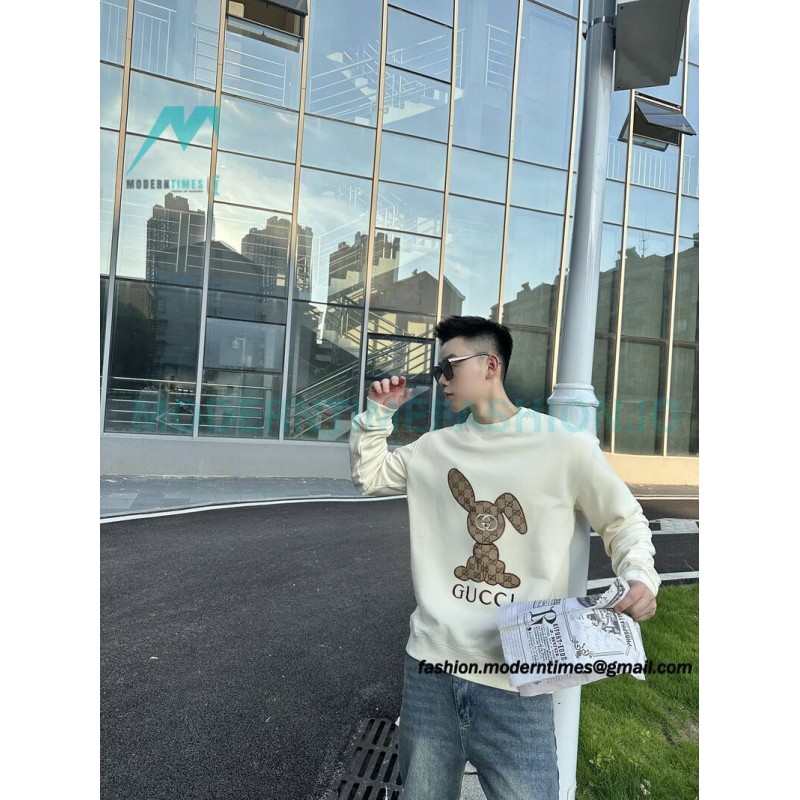 Gucci - Presbytery Bunny Applique Embroidered Crew Neck Hoodie