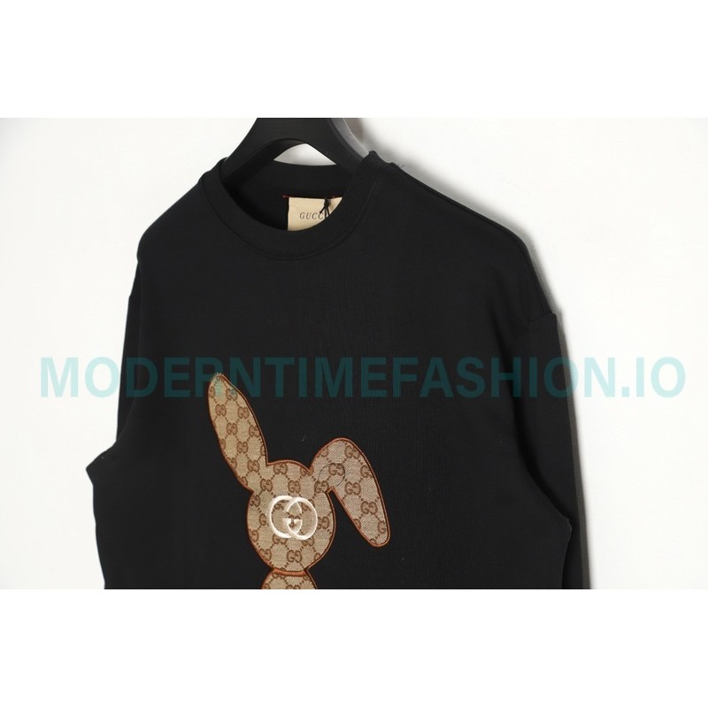 Gucci - Presbytery Bunny Applique Embroidered Crew Neck Hoodie