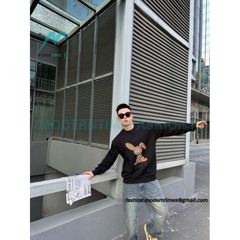 Gucci - Presbytery Bunny Applique Embroidered Crew Neck Hoodie