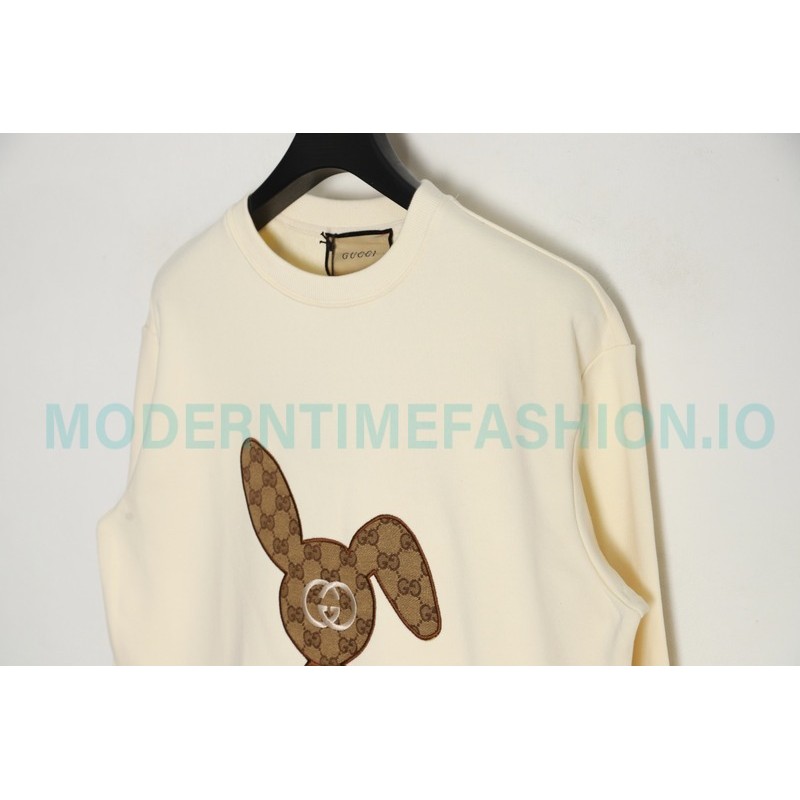 Gucci - Presbytery Bunny Applique Embroidered Crew Neck Hoodie