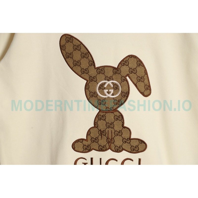 Gucci - Presbytery Bunny Applique Embroidered Crew Neck Hoodie