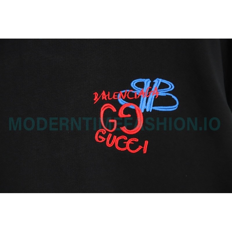 Gucci - Balenciaga Co-brand Embroidered Crewneck Hoodie On The Back