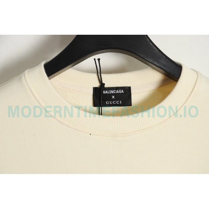 Gucci - Balenciaga Co-brand Embroidered Crewneck Hoodie On The Back