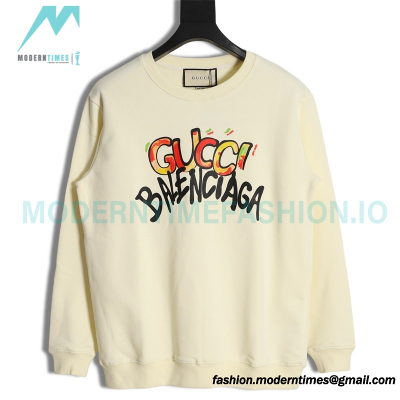 Gucci - Balenciaga Hand Painted Crew-neck Hoodie
