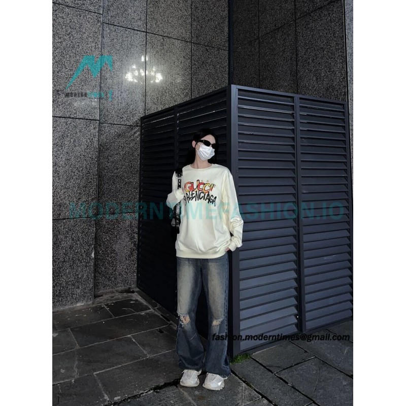Gucci - Balenciaga Hand Painted Crew-neck Hoodie