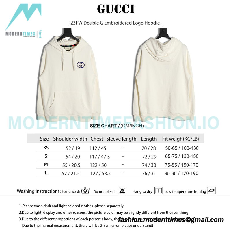 Gucci - 23FW Double G Embroidered Logo Hoodie