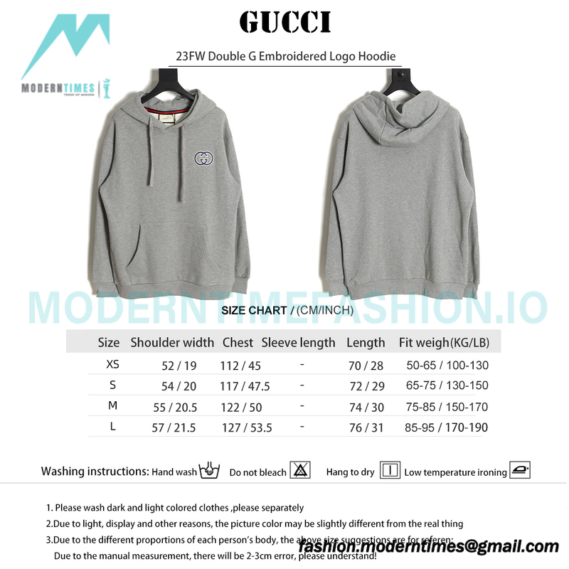 Gucci - 23FW Double G Embroidered Logo Hoodie