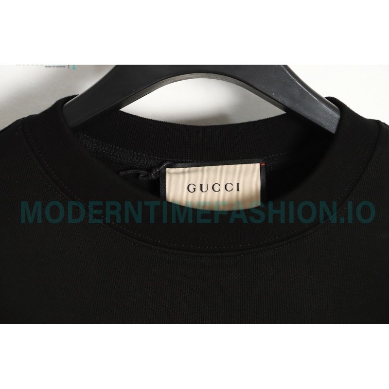 Gucci - 23Fw Embroidered Double G Letter Logo Round Neck Hoodie