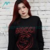 Gucci - 23Fw Embroidered Double G Letter Logo Round Neck Hoodie