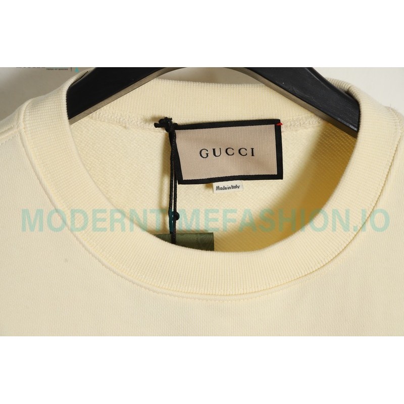 Gucci - 23Fw Embroidered Double G Letter Logo Round Neck Hoodie