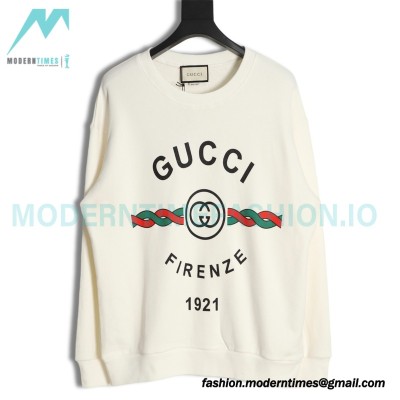 Gucci - 22FW 1921 Series Twist Belt Printed Round Neck Hoodie