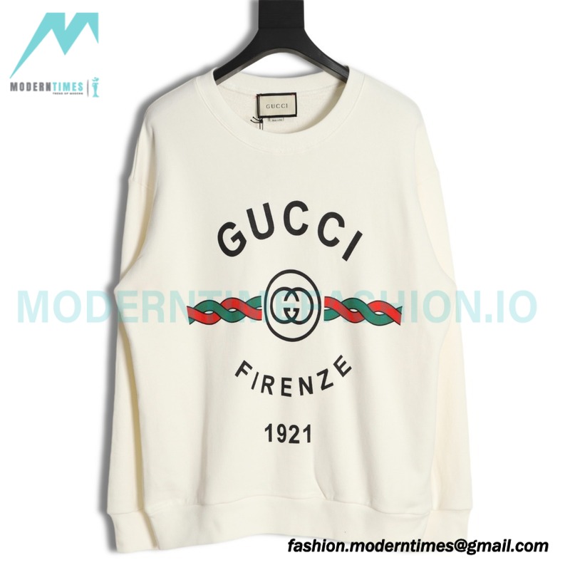 Gucci - 22FW 1921 Series Twist Belt Printed Round Neck Hoodie