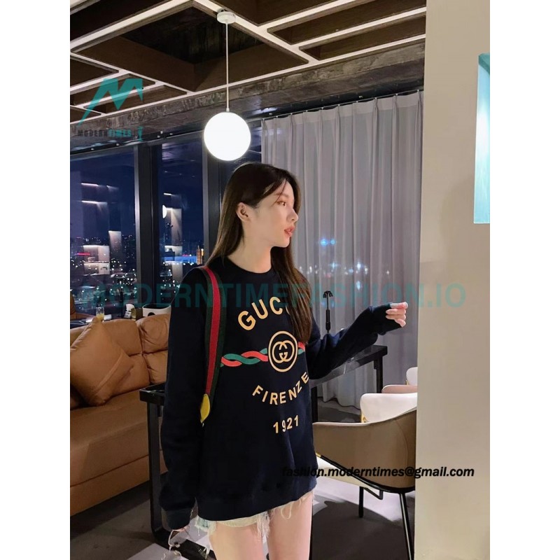 Gucci - 22FW 1921 Series Twist Belt Printed Round Neck Hoodie