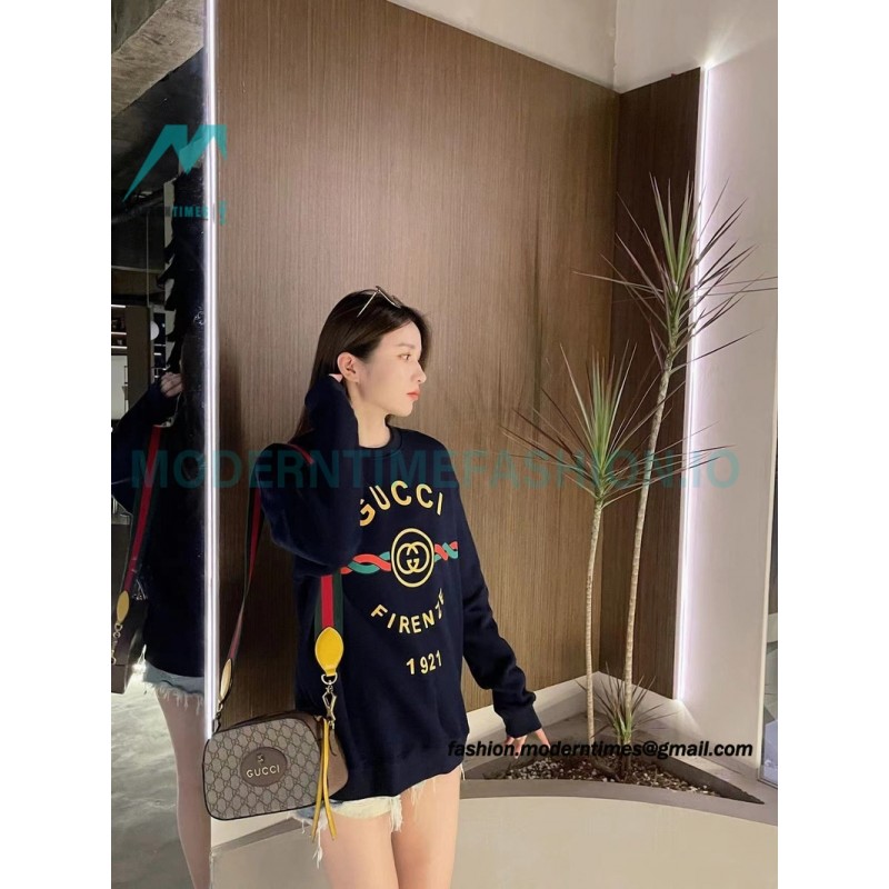 Gucci - 22FW 1921 Series Twist Belt Printed Round Neck Hoodie