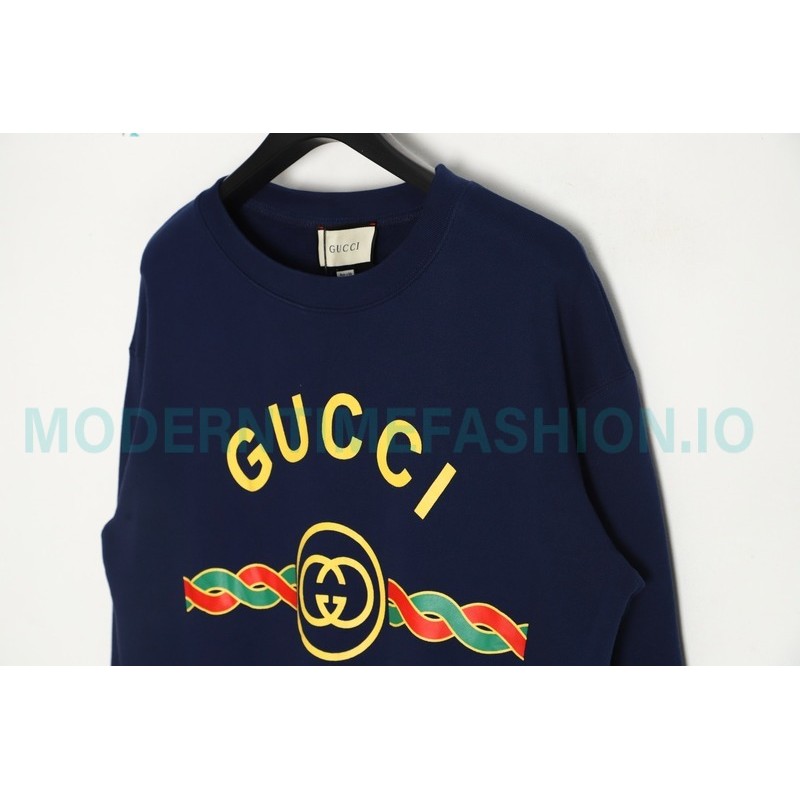 Gucci - 22FW 1921 Series Twist Belt Printed Round Neck Hoodie