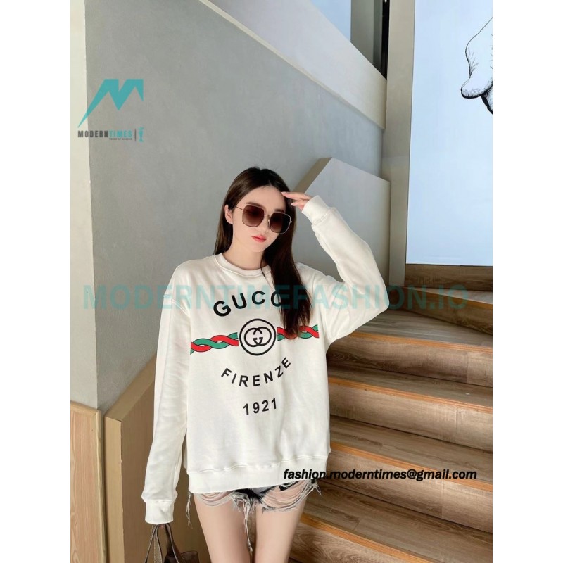 Gucci - 22FW 1921 Series Twist Belt Printed Round Neck Hoodie