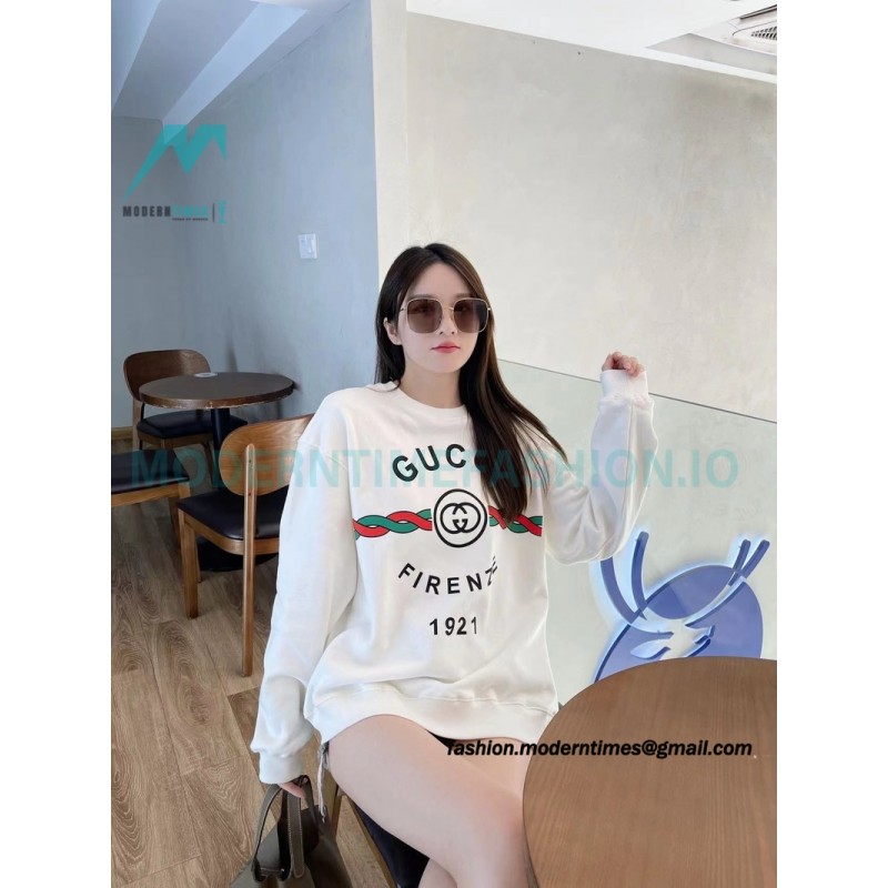 Gucci - 22FW 1921 Series Twist Belt Printed Round Neck Hoodie
