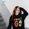 Gucci - 23FW Hand-painted Double G Print Crew Neck Hoodie