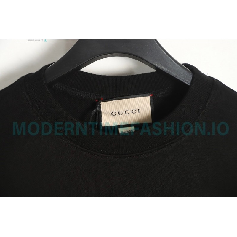 Gucci - 23FW Hand-painted Double G Print Crew Neck Hoodie