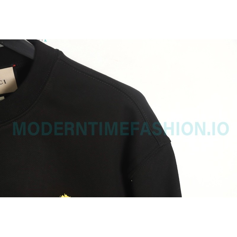 Gucci - 23FW Hand-painted Double G Print Crew Neck Hoodie