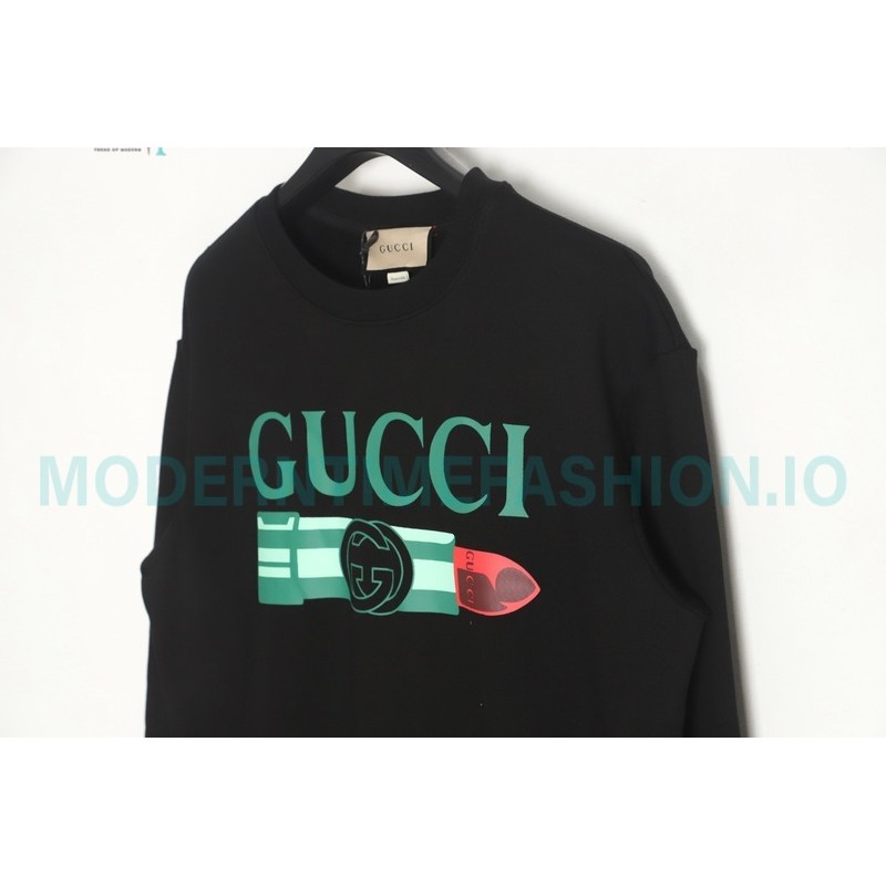 Gucci - Lipstick Printed Crew Neck Hoodie