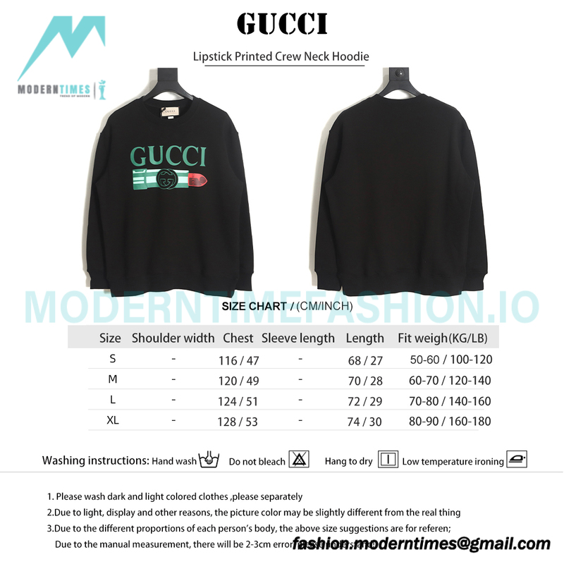 Gucci - Lipstick Printed Crew Neck Hoodie