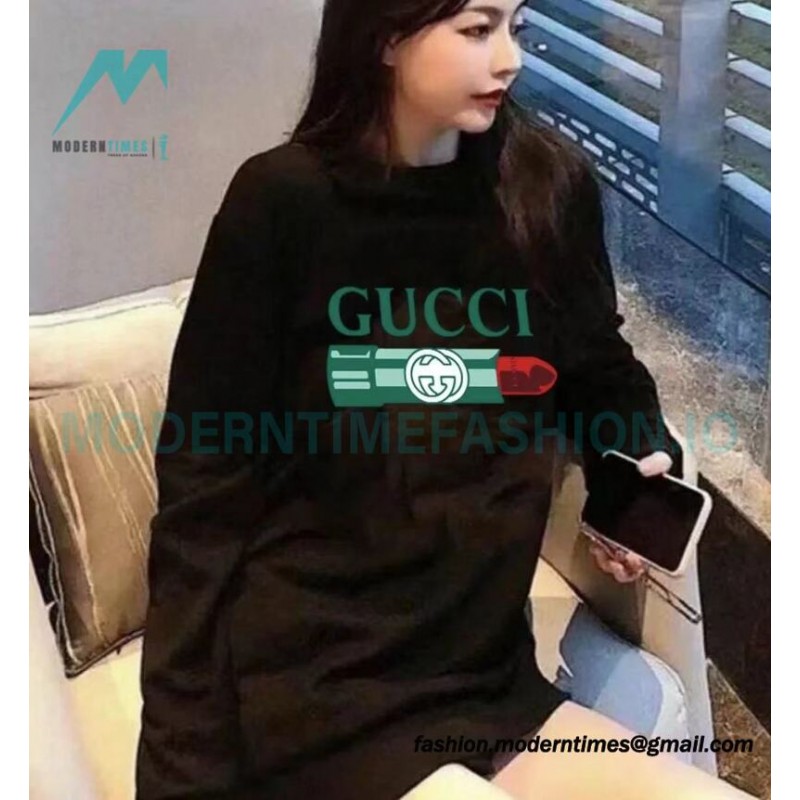Gucci - Lipstick Printed Crew Neck Hoodie