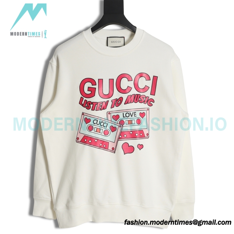 Gucci - 23FW Cassette Printed Crew Neck Hoodie