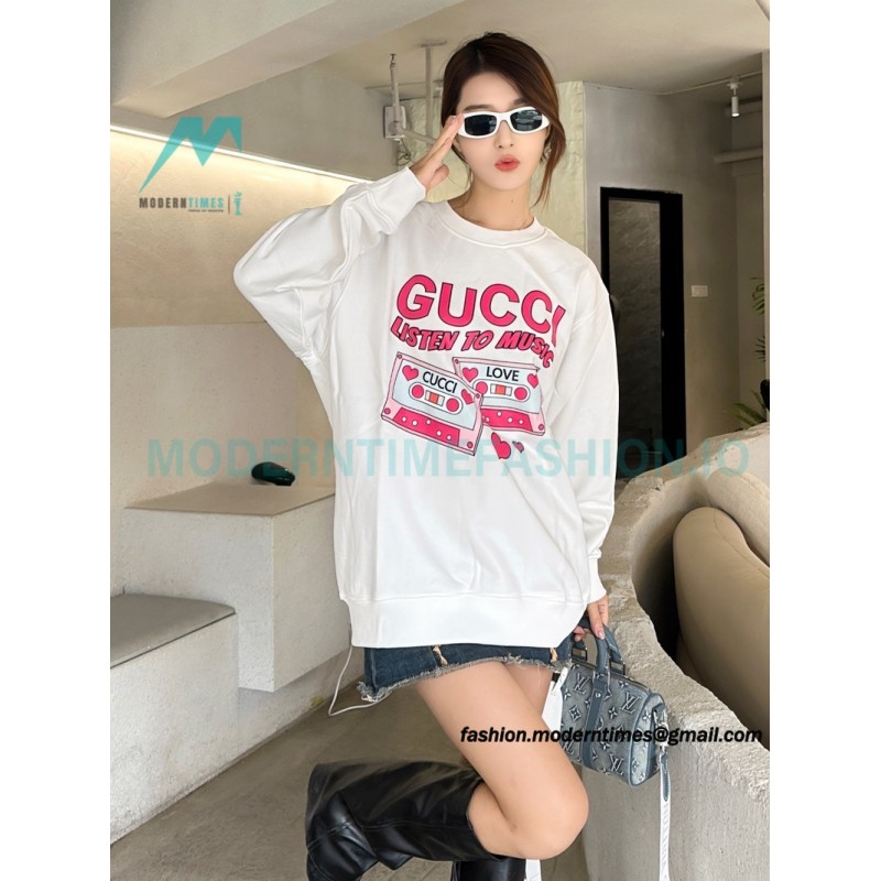 Gucci - 23FW Cassette Printed Crew Neck Hoodie