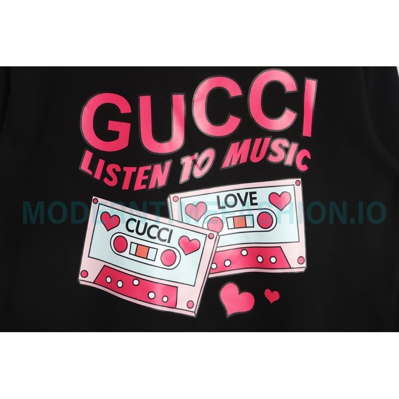 Gucci - 23FW Cassette Printed Crew Neck Hoodie