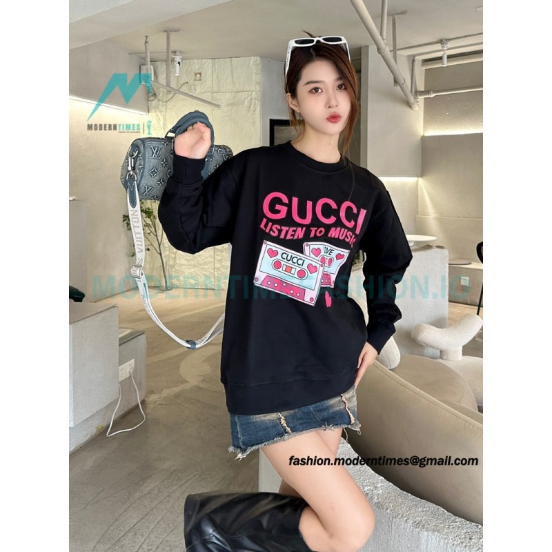 Gucci - 23FW Cassette Printed Crew Neck Hoodie