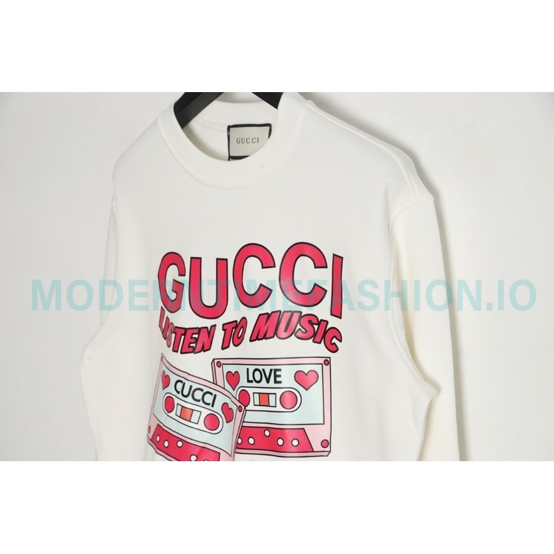 Gucci - 23FW Cassette Printed Crew Neck Hoodie