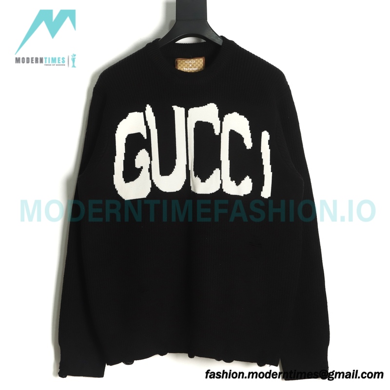 Gucci - Balenciaga 23SS Big Logo Knitted Long-sleeved Sweater