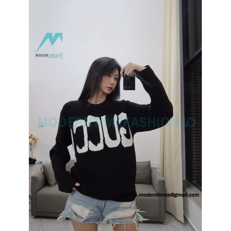 Gucci - Balenciaga 23SS Big Logo Knitted Long-sleeved Sweater