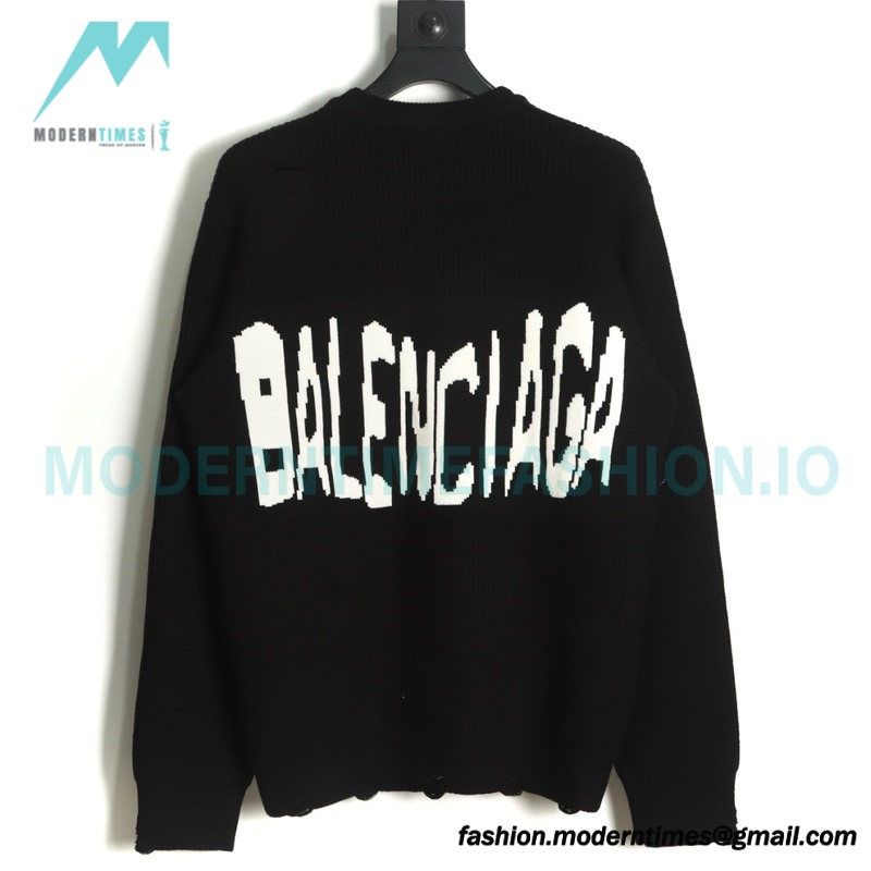 Gucci - Balenciaga 23SS Big Logo Knitted Long-sleeved Sweater