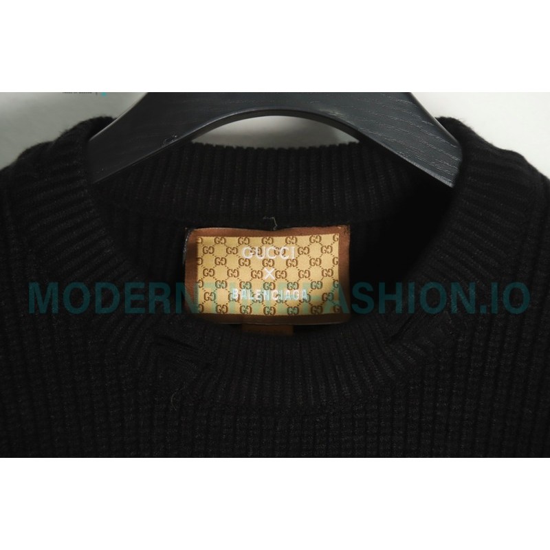 Gucci - Balenciaga 23SS Big Logo Knitted Long-sleeved Sweater