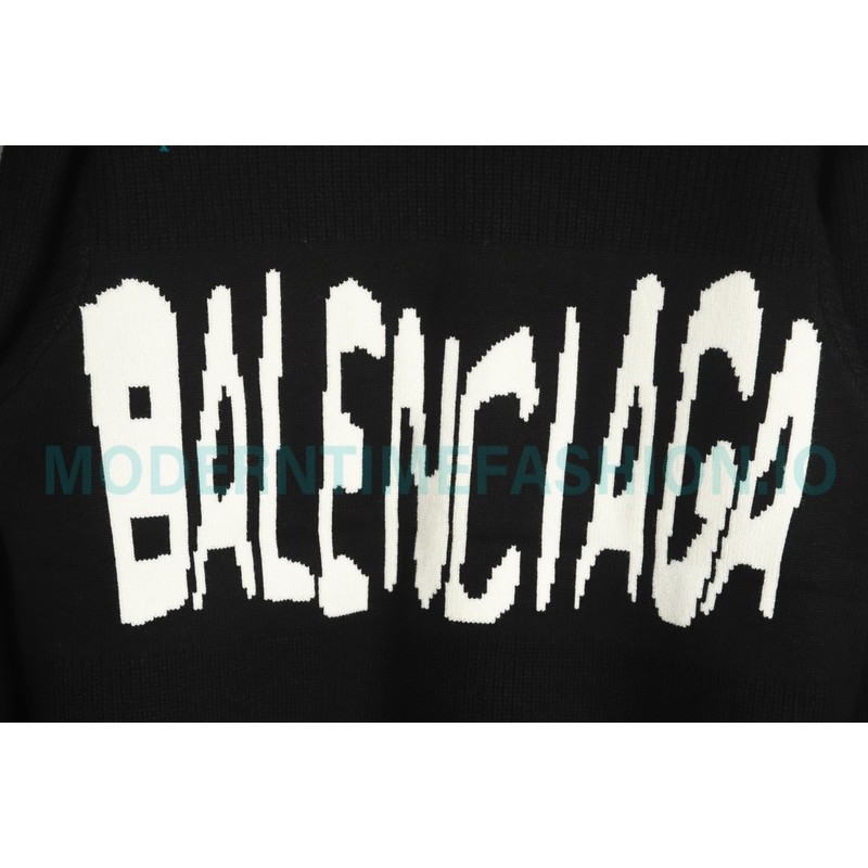 Gucci - Balenciaga 23SS Big Logo Knitted Long-sleeved Sweater