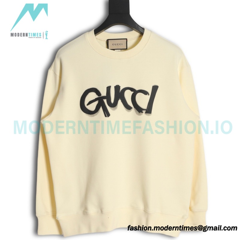 Gucci - Foam Letter Print Crew Neck Hoodie