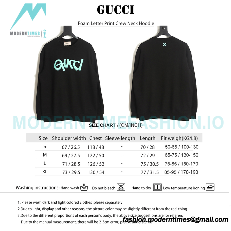 Gucci - Foam Letter Print Crew Neck Hoodie