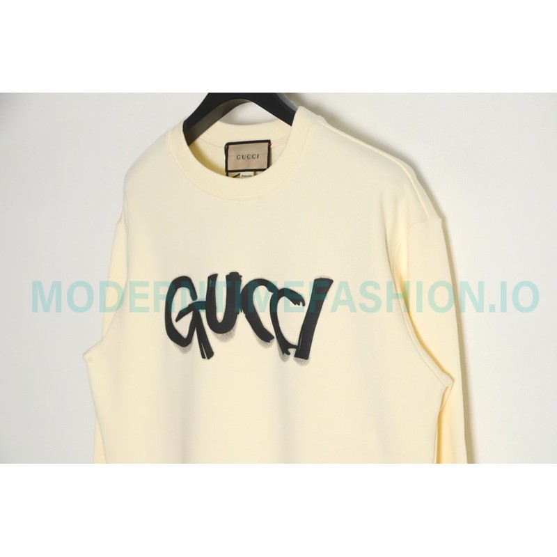 Gucci - Foam Letter Print Crew Neck Hoodie