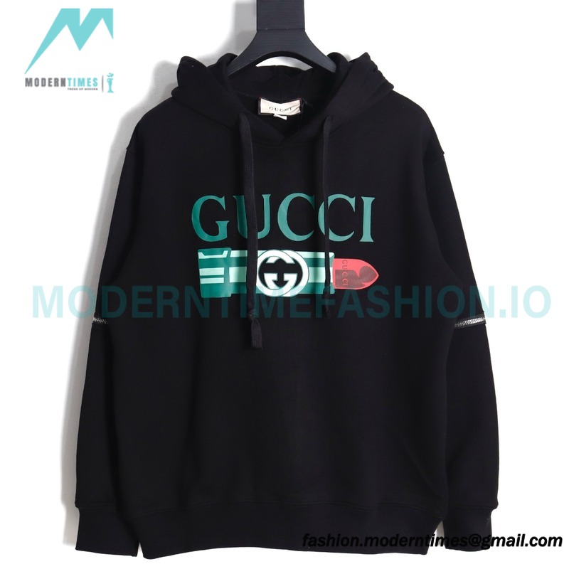 Gucci - Lipstick Print Detachable Hoodie
