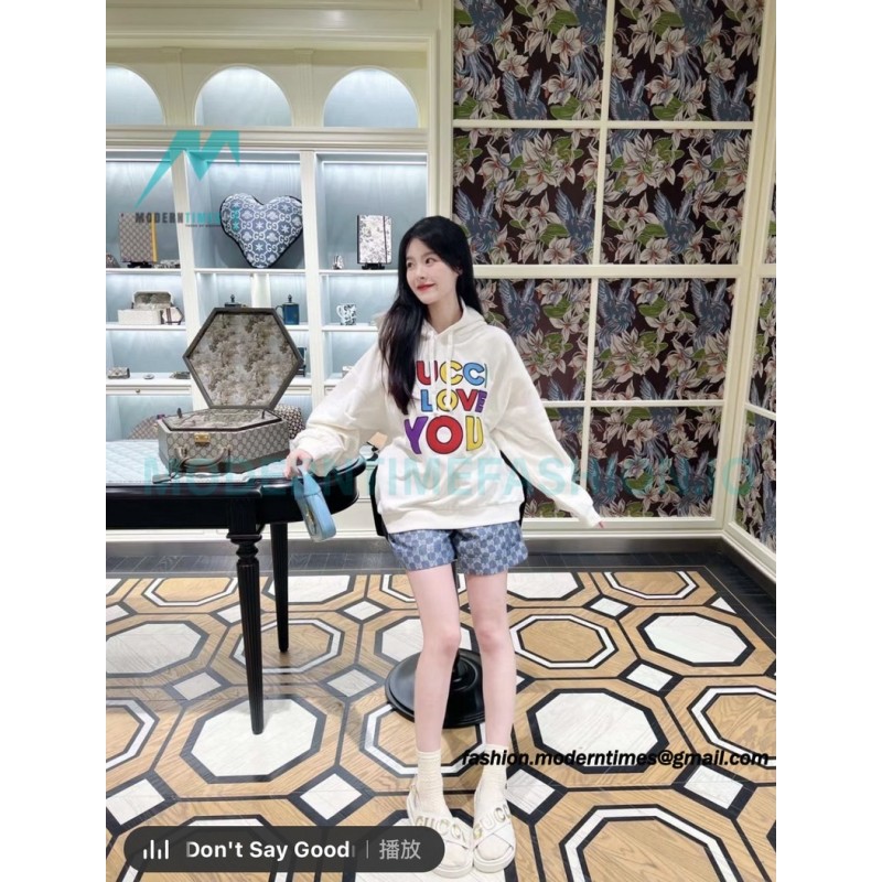 Gucci - 23FW Love You Colorful Lettered Embroidered Hoodie