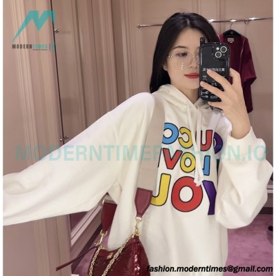 Gucci - 23FW Love You Colorful Lettered Embroidered Hoodie