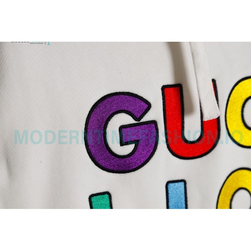 Gucci - 23FW Love You Colorful Lettered Embroidered Hoodie