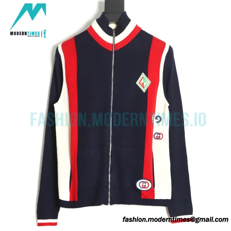 Gucci - Striped Zip-up Cardigan Coat