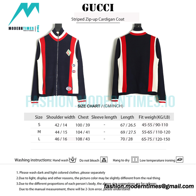 Gucci - Striped Zip-up Cardigan Coat